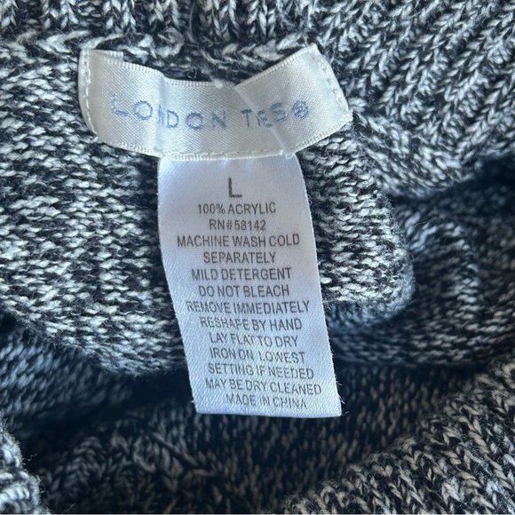 London Times Women’s Gray Marled Knit Cowl Neck Sweater Dress Size Large - Picture 7 of 7